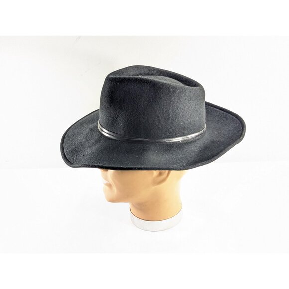 Vintage Black wool cowboy hat by Andre Canadian hat Montreal Canada 56 cm, - Picture 4 of 10